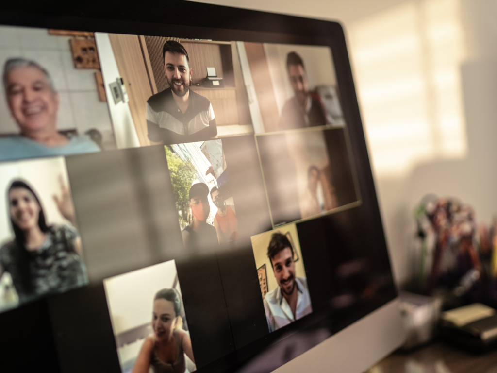 Teams/Zoom Meeting on a Laptop